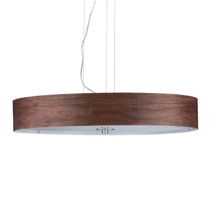 Hanglamp Liska met donkerbruine houten kap