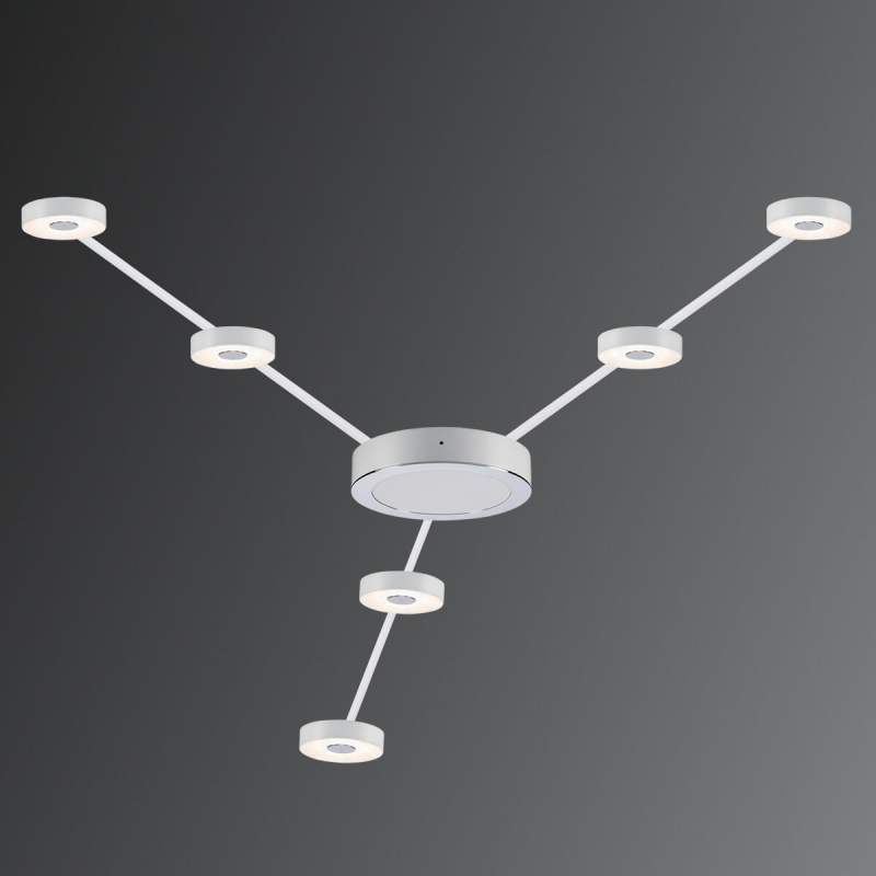 6-lamps LED plafondlampset Basin in wit