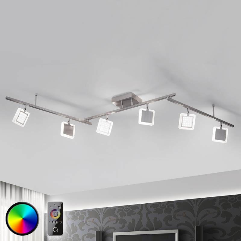 LED plafondspot Vidal met 6 lichtbr. met afstandsb