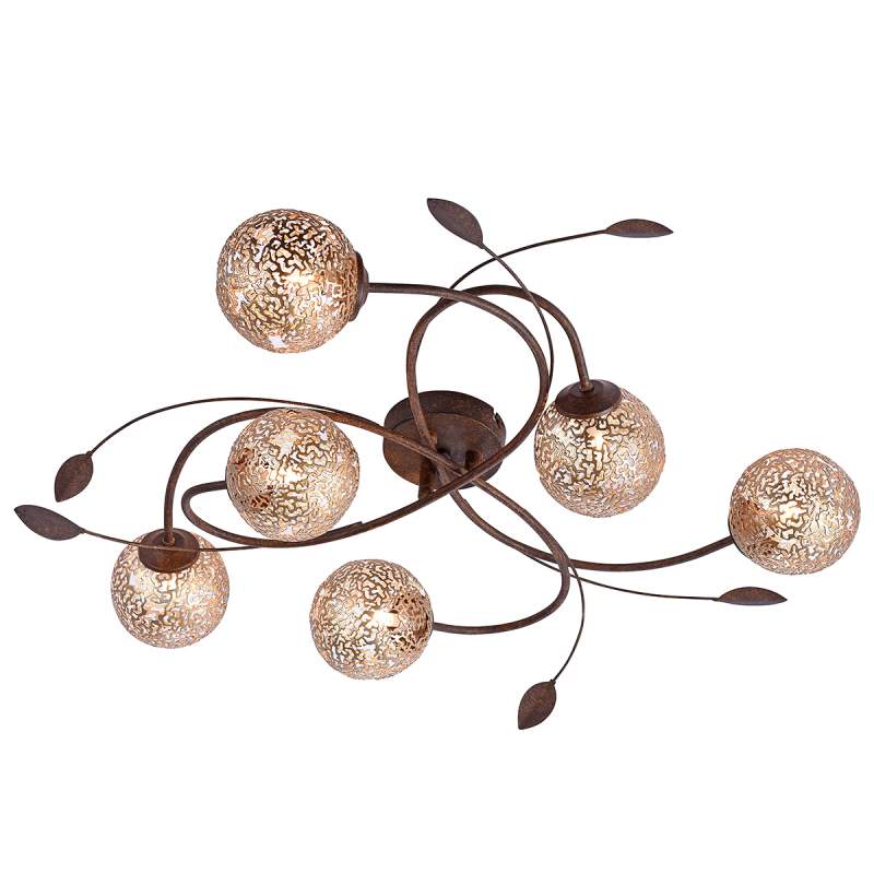 Florale decoratie - 6 lichtbr. Plafondlamp Greta