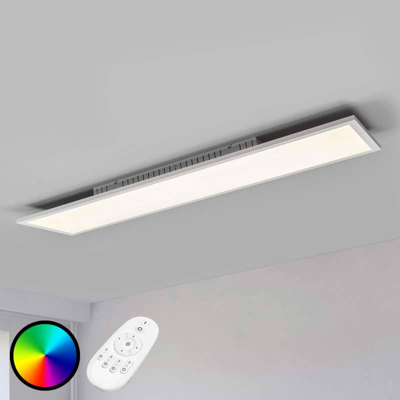 Langwerpige, dimbare led-plafondlamp Milian, RGB