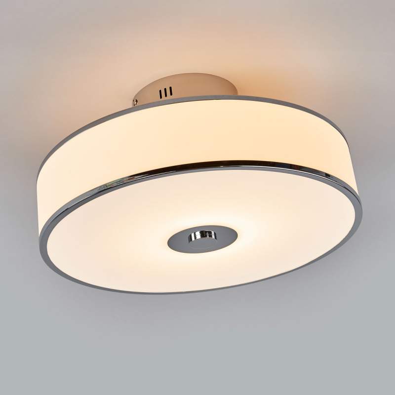 Dimbare LED plafondlamp Lounge in wit/chroom