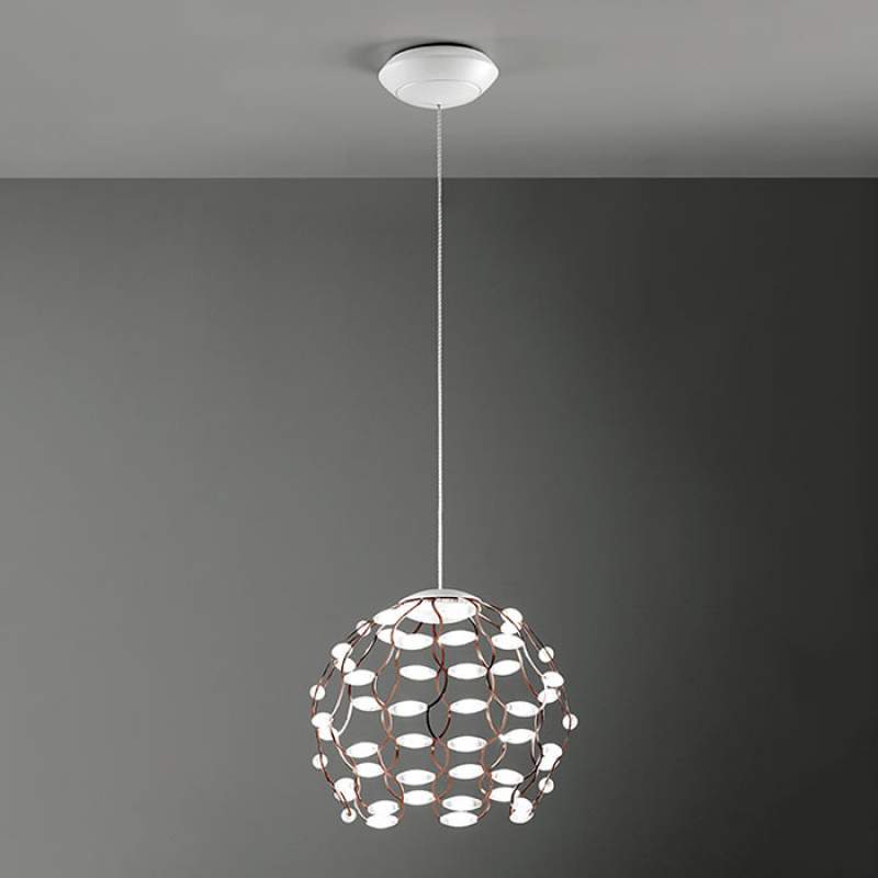 Koperkleurige LED hanglamp Lamoi 40 cm