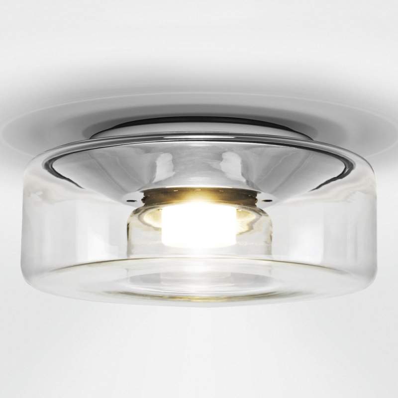 Heldere glazen kap - Led plafondlamp Curling M