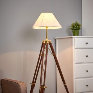 Fantastische vloerlamp STATIV met witte kap