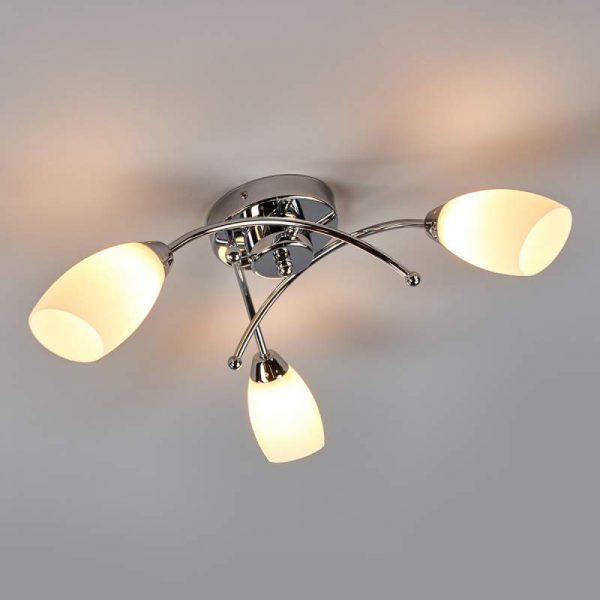 Fantastische plafondlamp OPERA, 3 -lichts, chroom