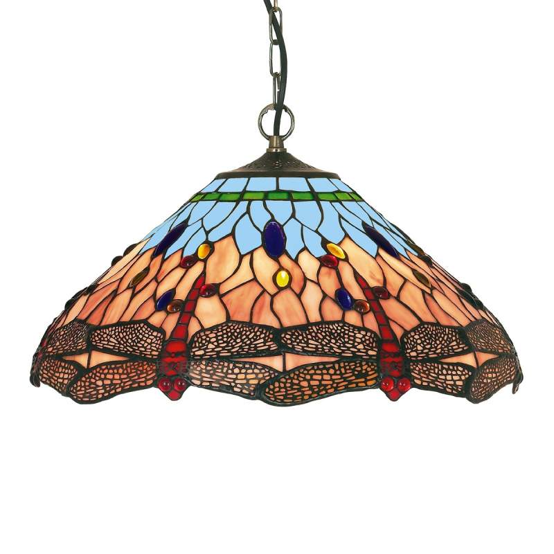 Klassieke Tiffany-stijl hanglamp DRAGONFLY