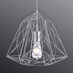 Futuristische hanglamp Geometric Cage chroom