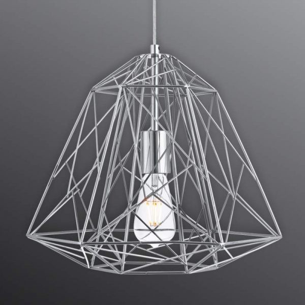 Futuristische hanglamp Geometric Cage chroom