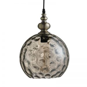 Antiek gevormde hanglamp Indiana cognac