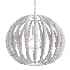 Round Washed White hanglamp in wit