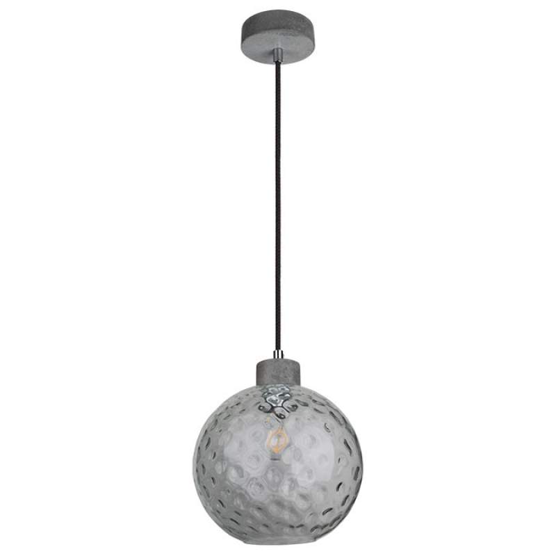 Clean - hanglamp met glazen bol en beton