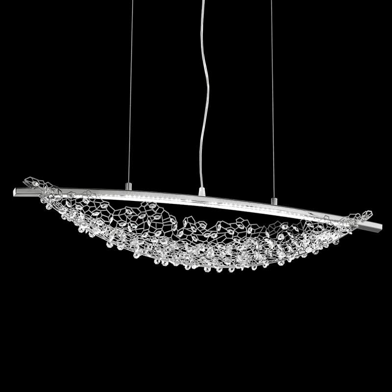 LED hanglamp Amaca met Swarovski, 76cm lang
