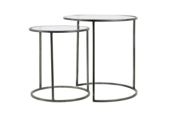 Light & Living Side table S/2 DUARTE tin