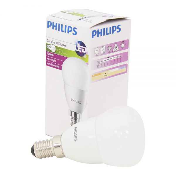 Philips CorePro LEDluster E14 P45 5.5W 827 Mat | Vervangt 40W