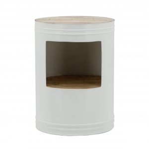 By Boo Sidetable Barrel - white