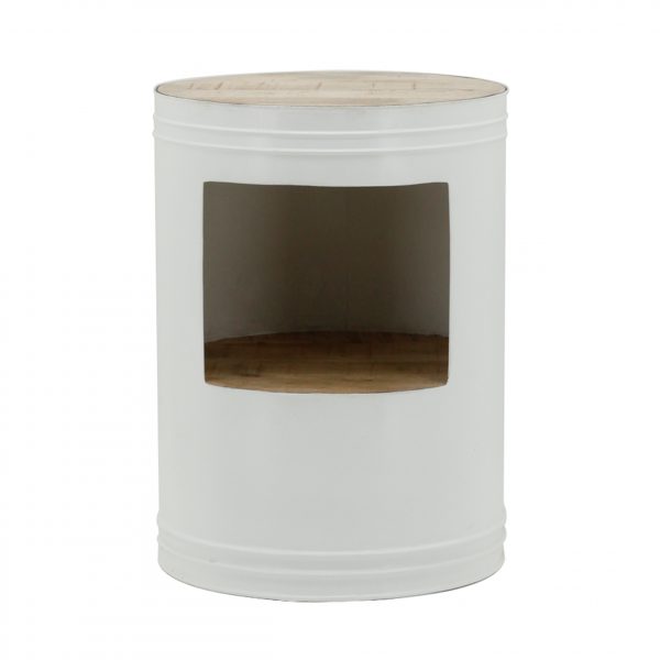 By Boo Sidetable Barrel - white