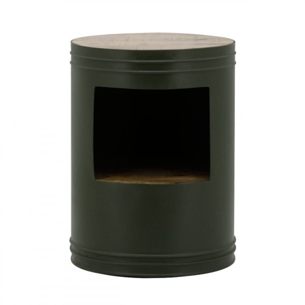 By Boo Sidetable Barrel - green