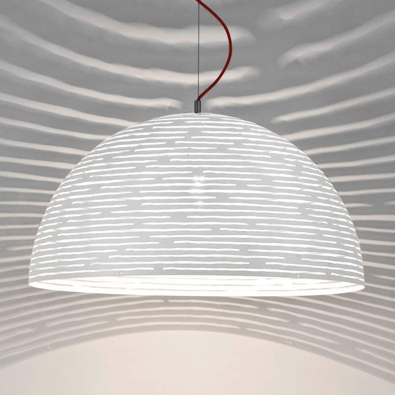 Opvallende hanglamp Magdalena, wit, 50 cm