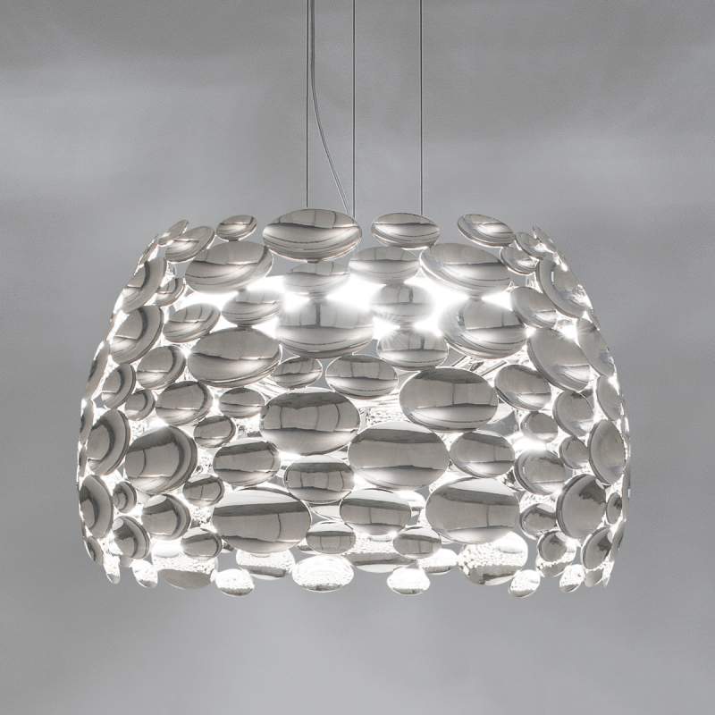 Nikkelkleurige LED hanglamp Anish - Ø 44 cm