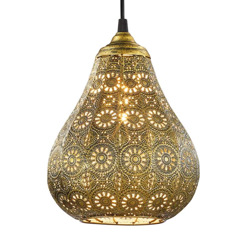 Oosterse hanglamp Jasmin in oud messing