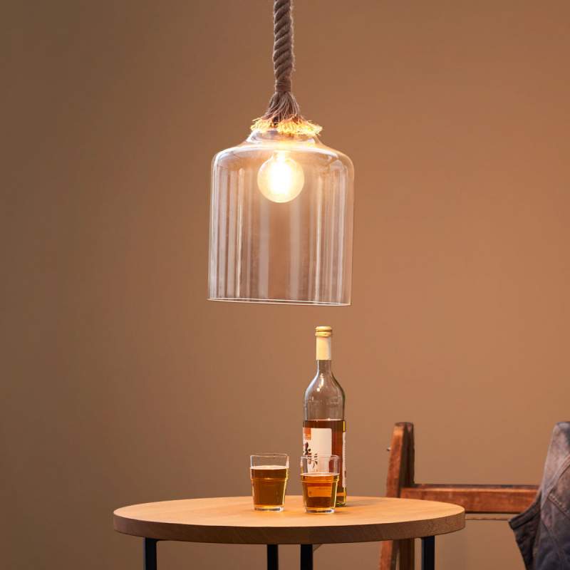 Maritiem ontworpen glazen hanglamp Judith