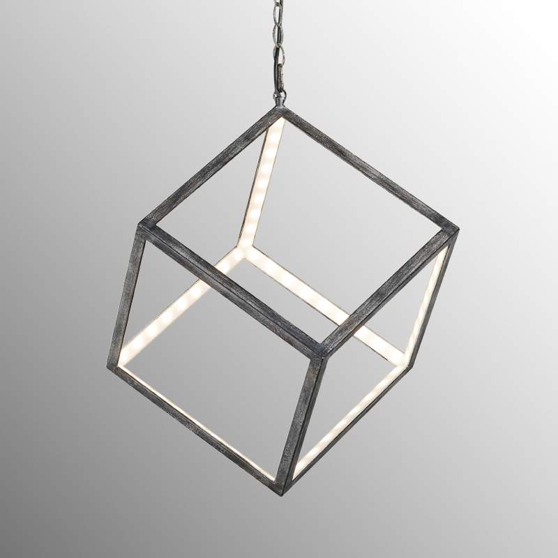 Industrieel vormgegeven led hanglamp Dice 30 cm