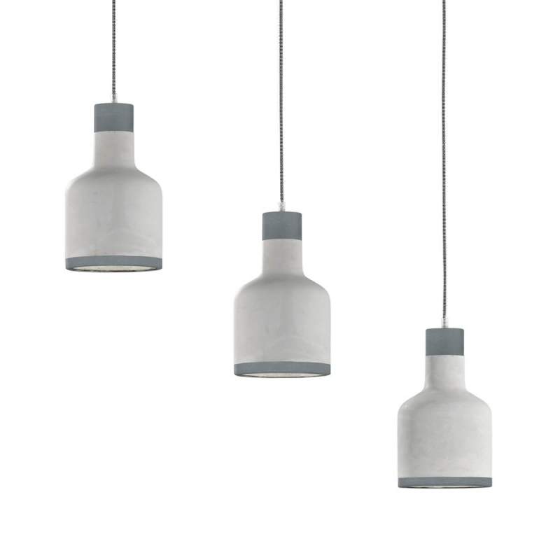 Gemaakt van beton - Hanglamp Rodney met 3 lampen