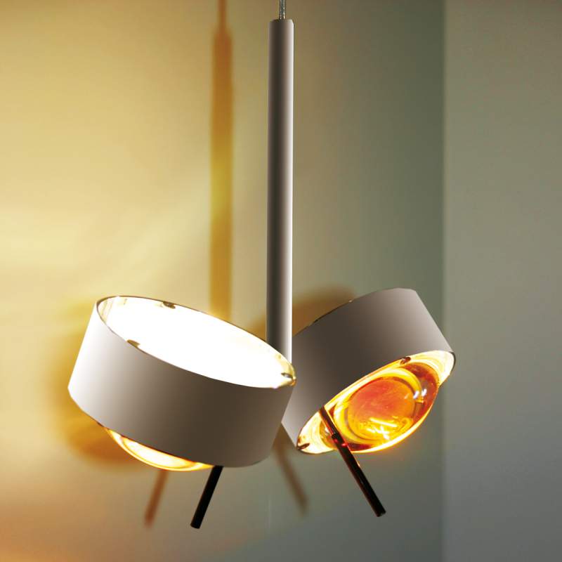 Verstelbare hanglamp PUK CEILING, mat chroom