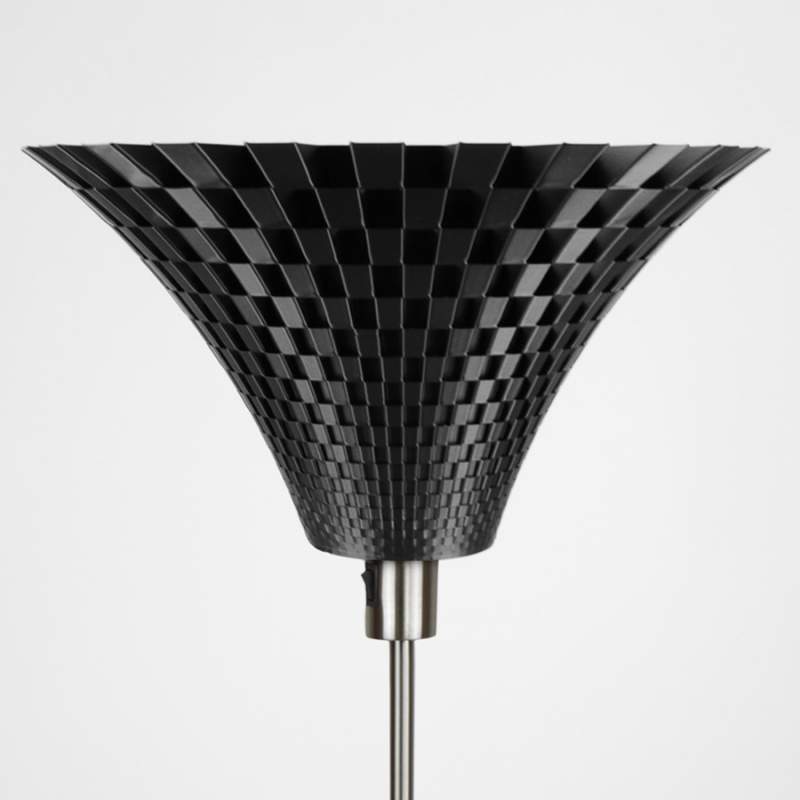 Grafietkleurige design-vloerlamp Flechtwerk