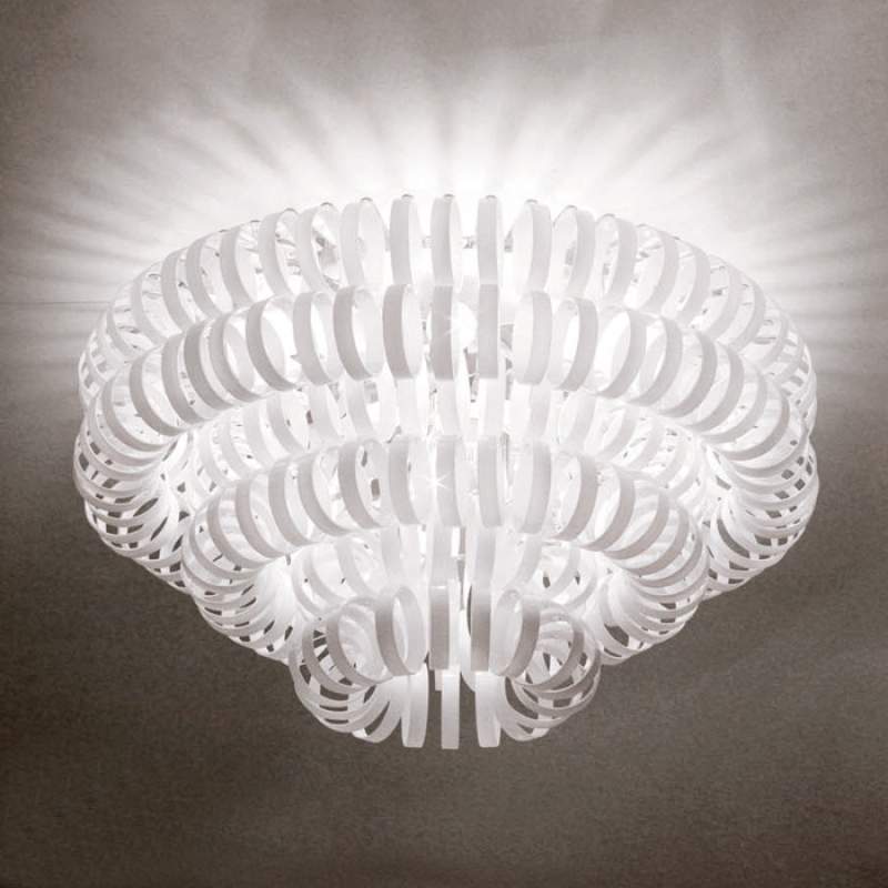 Glazen plafondlamp ECOS, wit