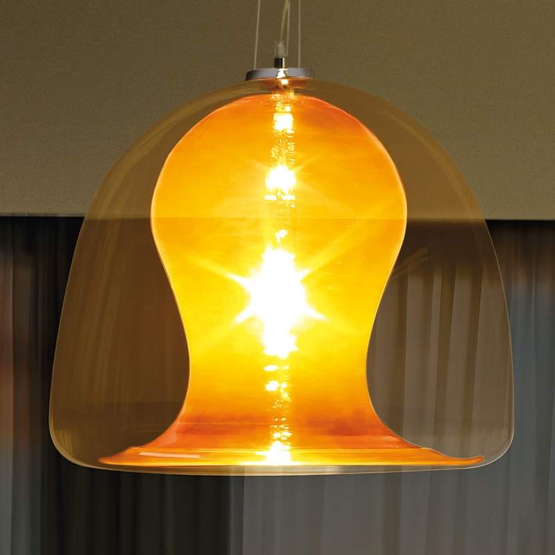 Schitterende hanglamp NARANZA, 57 cm, oranje