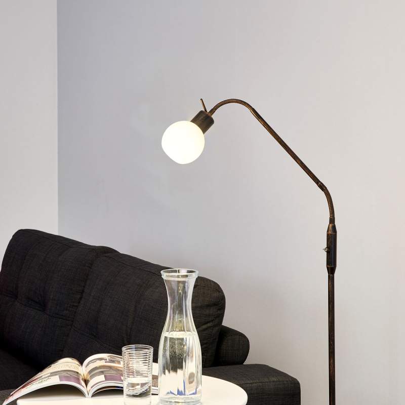 Landhuisstijl LED-vloerlamp Elaina, roestkleurig