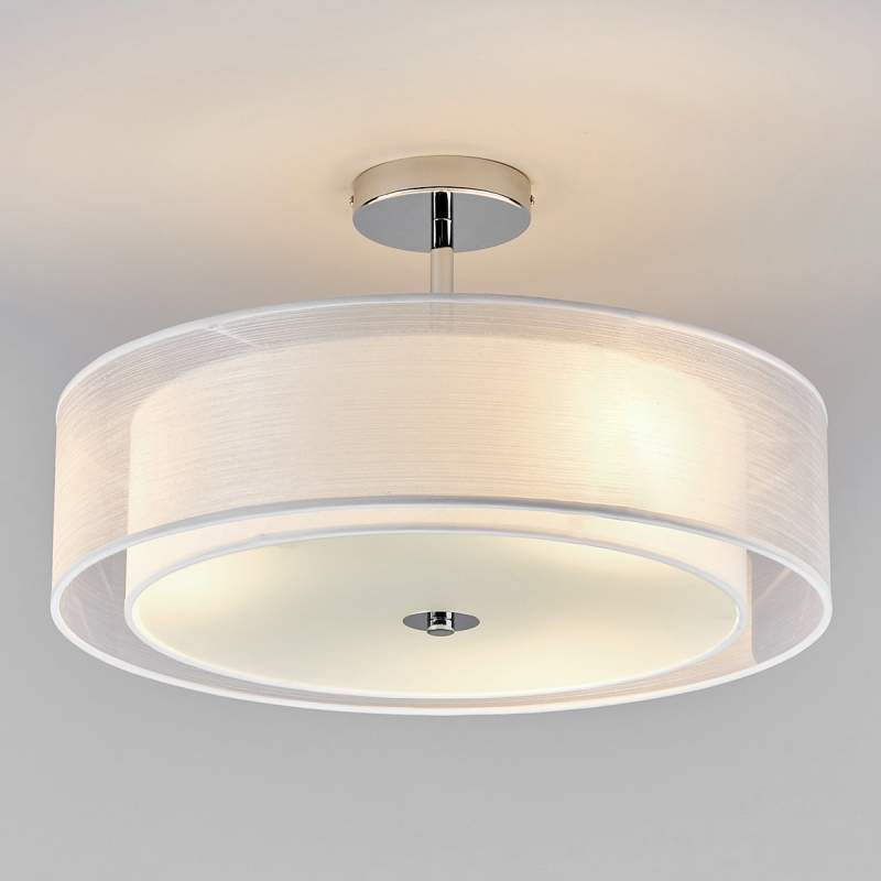 LED-plafondlamp Pikka met witte kap