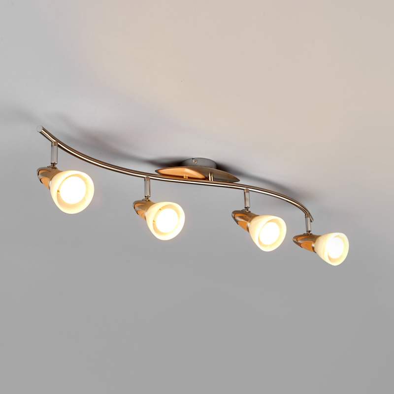 4-lamps houten LED-spot Marena, E14 LED