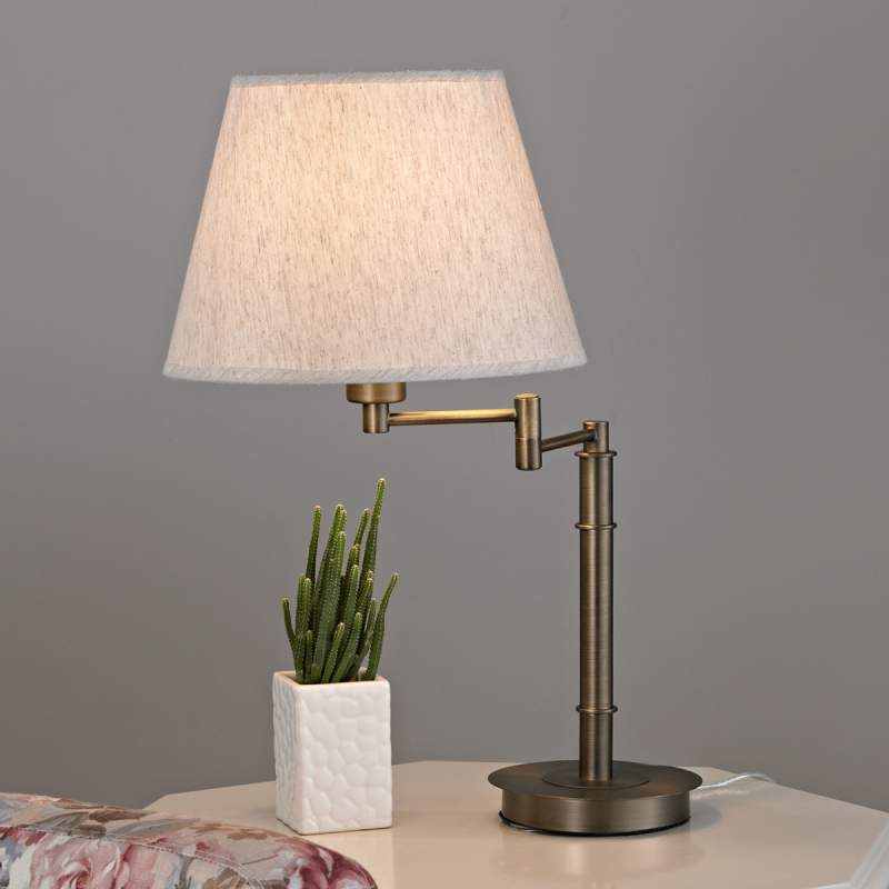 Mooie tafellamp Pola met bronskleurige behuizing