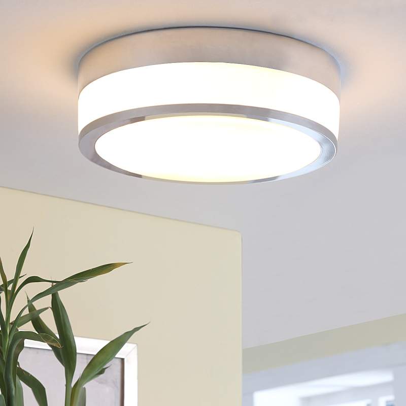 Plafondlamp Flavi voor de badkamer, E27 LED chroom