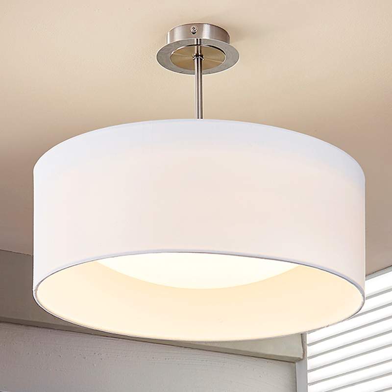 Witte LED-plafondlamp Franka van stof