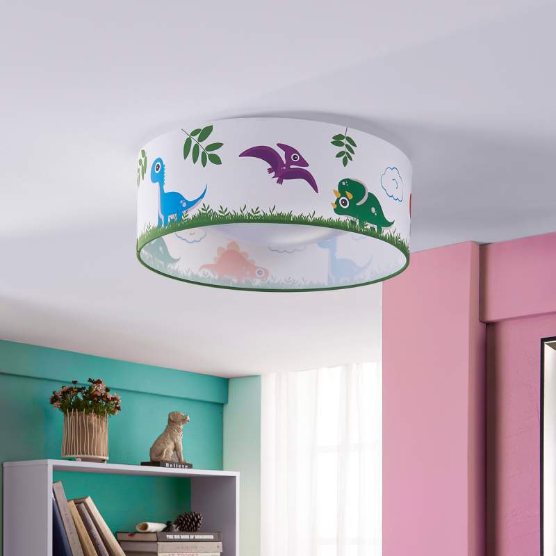 Dinoland kinderkamer plafondlamp uit textiel, LED