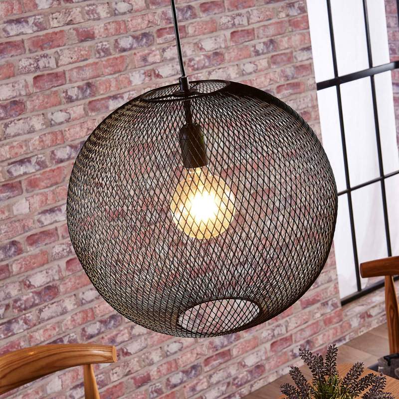 Ronde metalen hanglamp Lasse