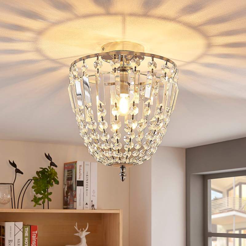 Glinsterende glazen plafondlamp Lionello