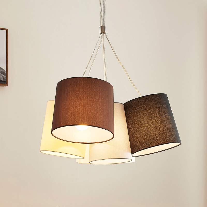 5.lamps stoffen hanglamp Hermina