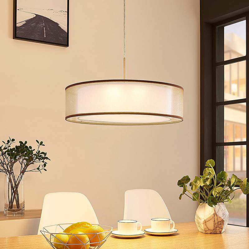 Dimbare LED hanglamp Amon in bruin