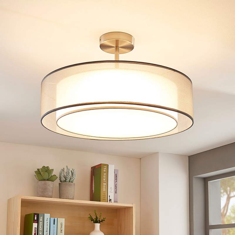 Grijze 3-traps dimbare LED plafondlamp Pikka