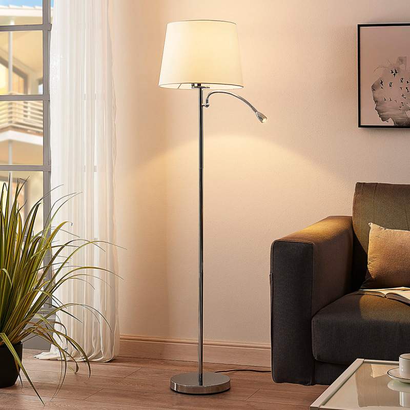 Benjiro - Stoffen vloerlamp met LED leeslamp