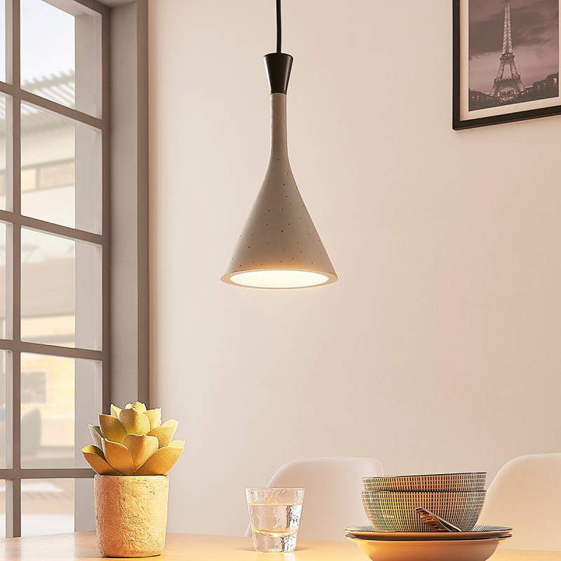 Moderne hanglamp Flynn, betongrijs