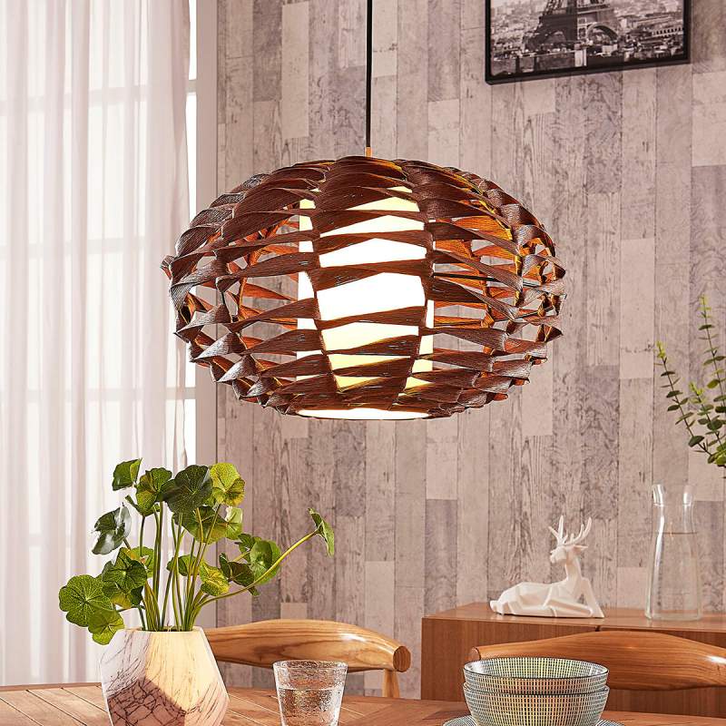 Ronde hanglamp Joas met een natuurlijke flair