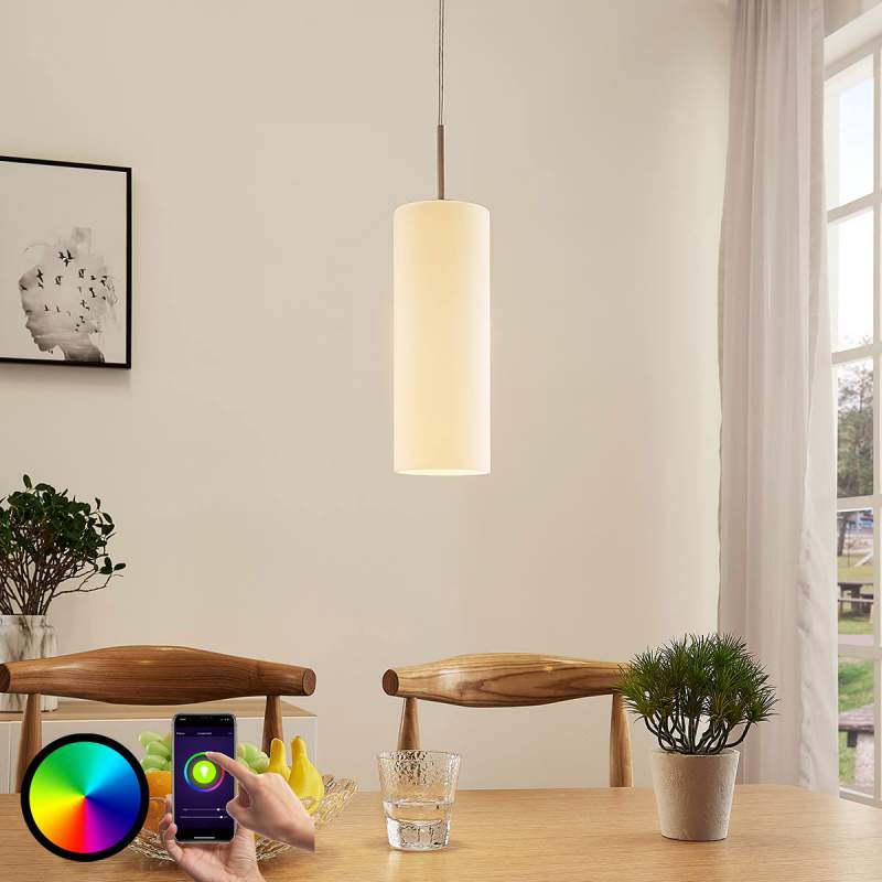 Cilindrische LED hanglamp Felice met RGB lamp