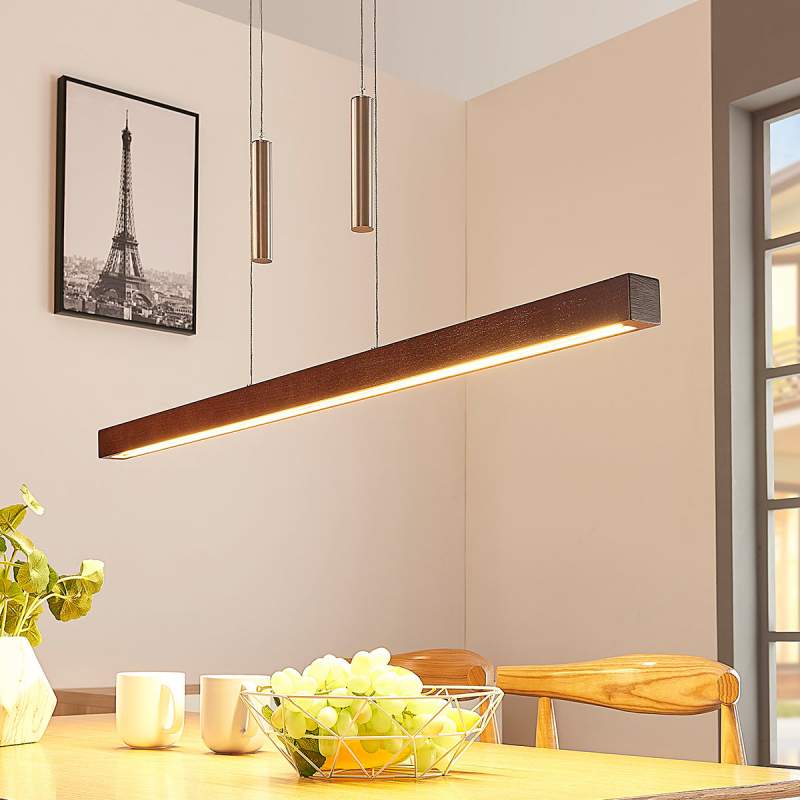 Dimbare houten LED hanglamp Pia