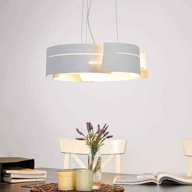 Keyron - LED hanglamp in wit met helder licht